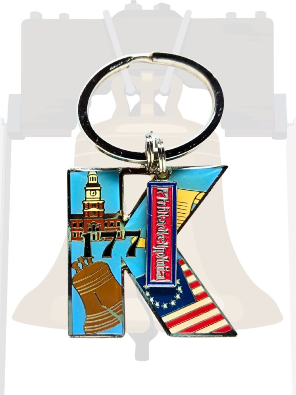 Philadelphia Bicentennial Key Chain 1776 Keychain Souvenir Liberty Bell, Flag